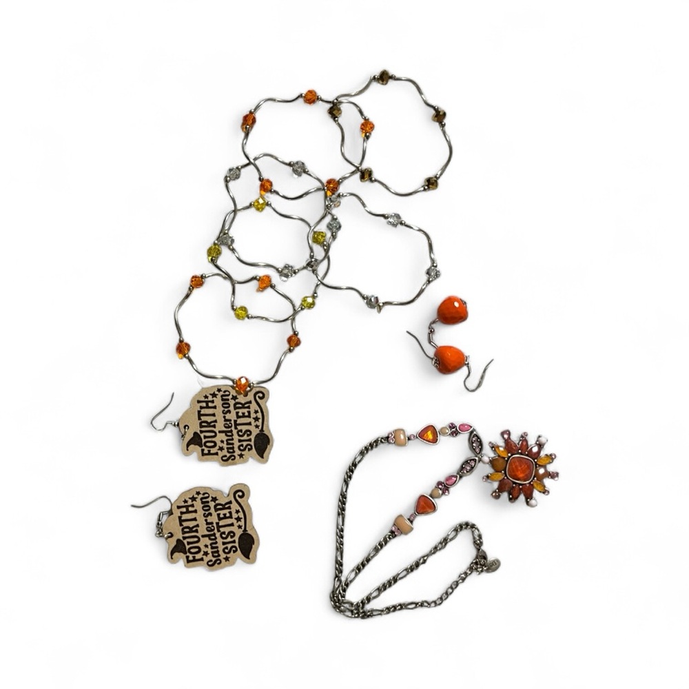 Autumn Themed Fashion Jewelry Lot 2 Pairs Earrings 6 Bracelets 1 Necklace - Picture 3 of 12